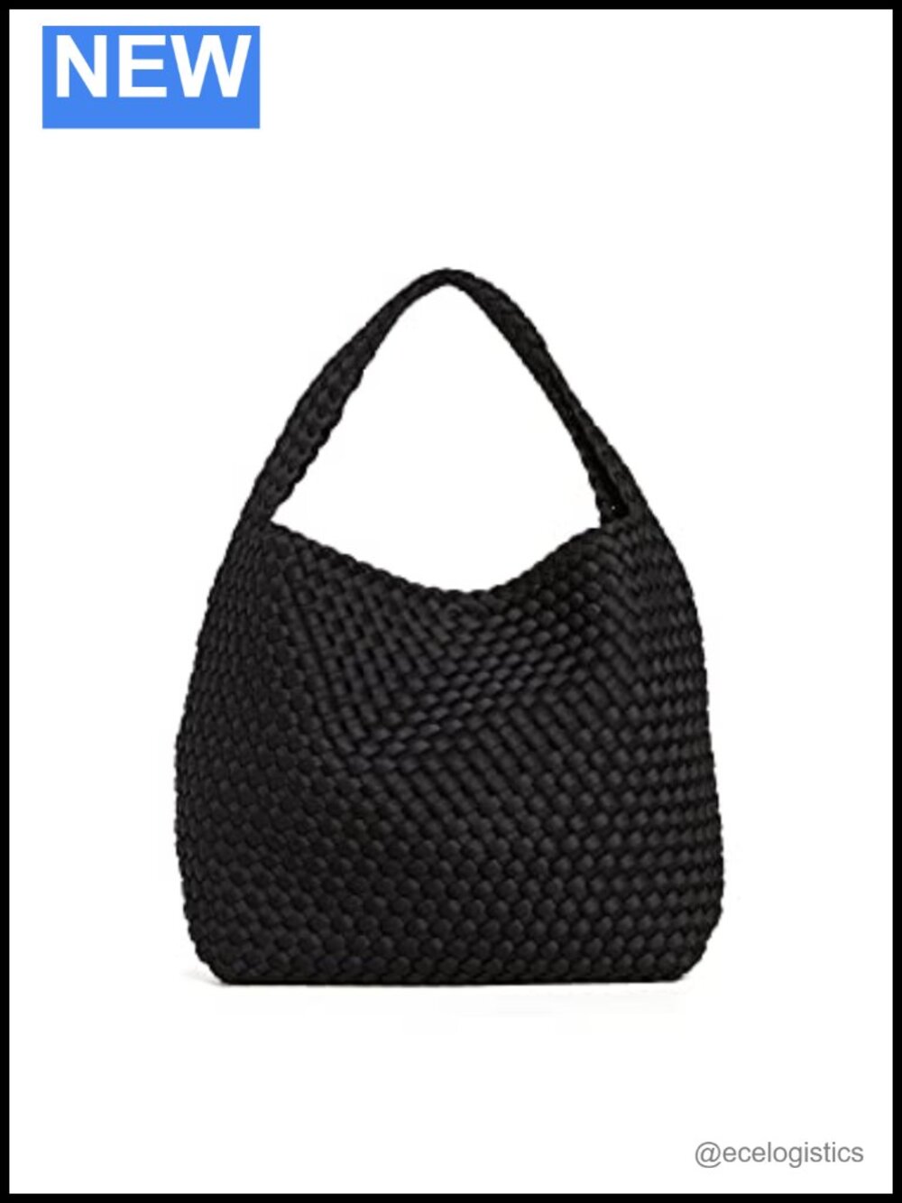 Woven Neoprene Hobo Bag with Matching Zip Pouch Structured Base Open Top